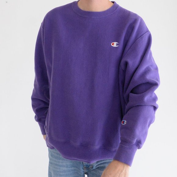 Vintage Champion Purple Reverse Weave Crewneck Sweater Size XL - Picture 1 of 10